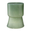 Hery Garden Side Table Stool | Hourglass Glossy Green Soda Lime Glass