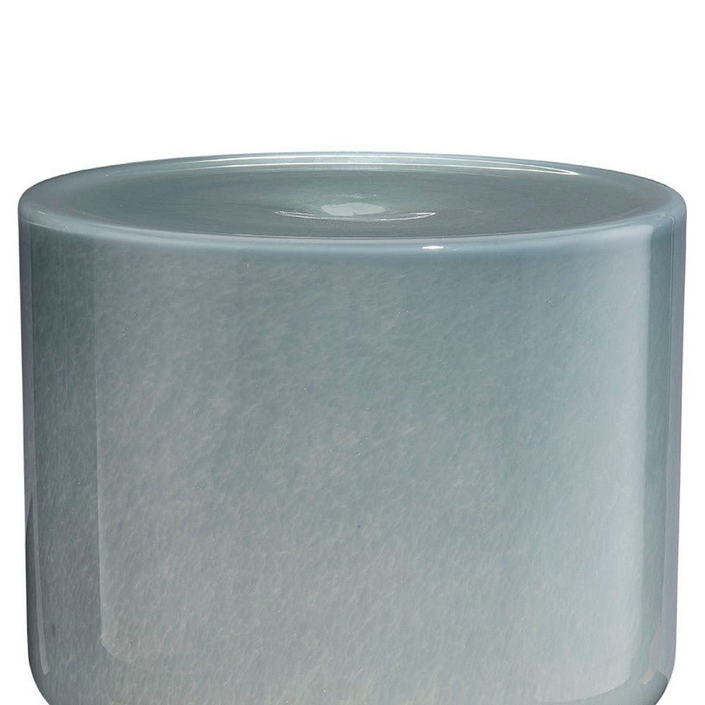 Hery Garden Side Table Stool | Hourglass | Glossy Blue Soda Lime Glass