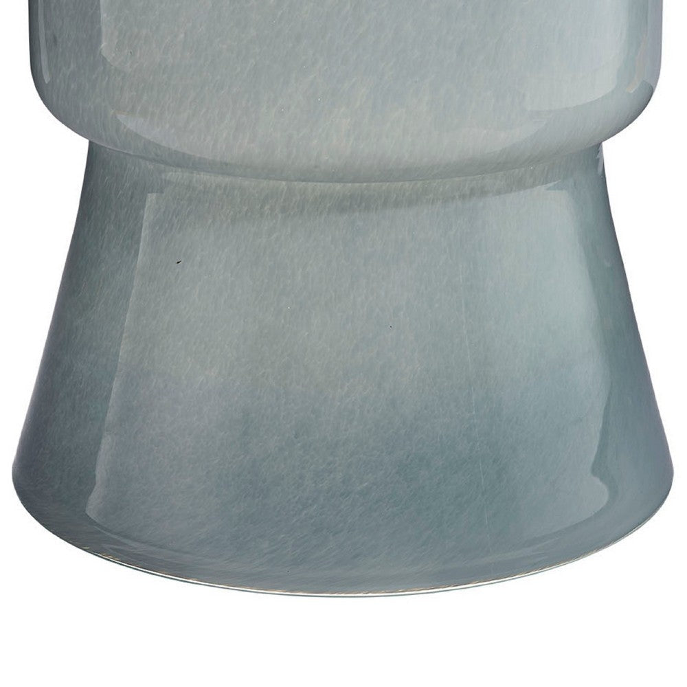 Hery Garden Side Table Stool | Hourglass | Glossy Blue Soda Lime Glass