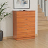 Rex Tall Dresser Chest | 5 Drawers Metal Handles | Light Cherry Brown