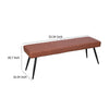 Lopi Dining Bench 54’’ Brown Faux Leather Seat Metal Legs BM334636