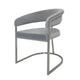Dining Chair Curved Padded Gray Velvet Backrest Gold Cantilever Base BM334639