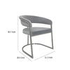 Dining Chair Curved Padded Gray Velvet Backrest Gold Cantilever Base BM334639