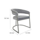 Dining Chair Curved Padded Gray Velvet Backrest Gold Cantilever Base BM334639