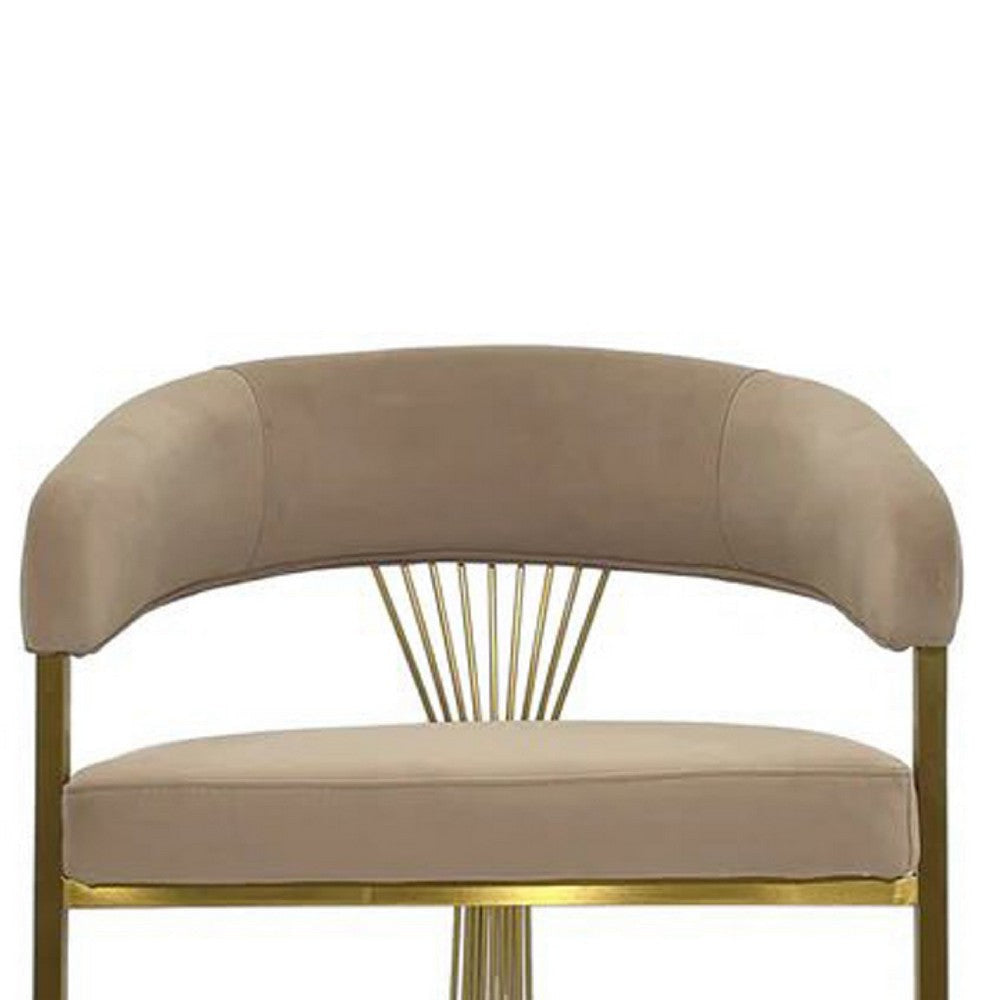 Yuki Dining Chair Curved Gray Velvet Backrest Silver Cantilever Base BM334640