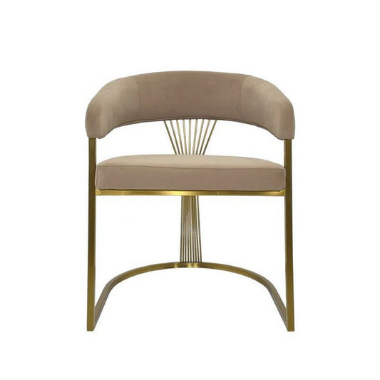 Yuki Dining Chair, Curved Gray Velvet Backrest, Silver Cantilever Base