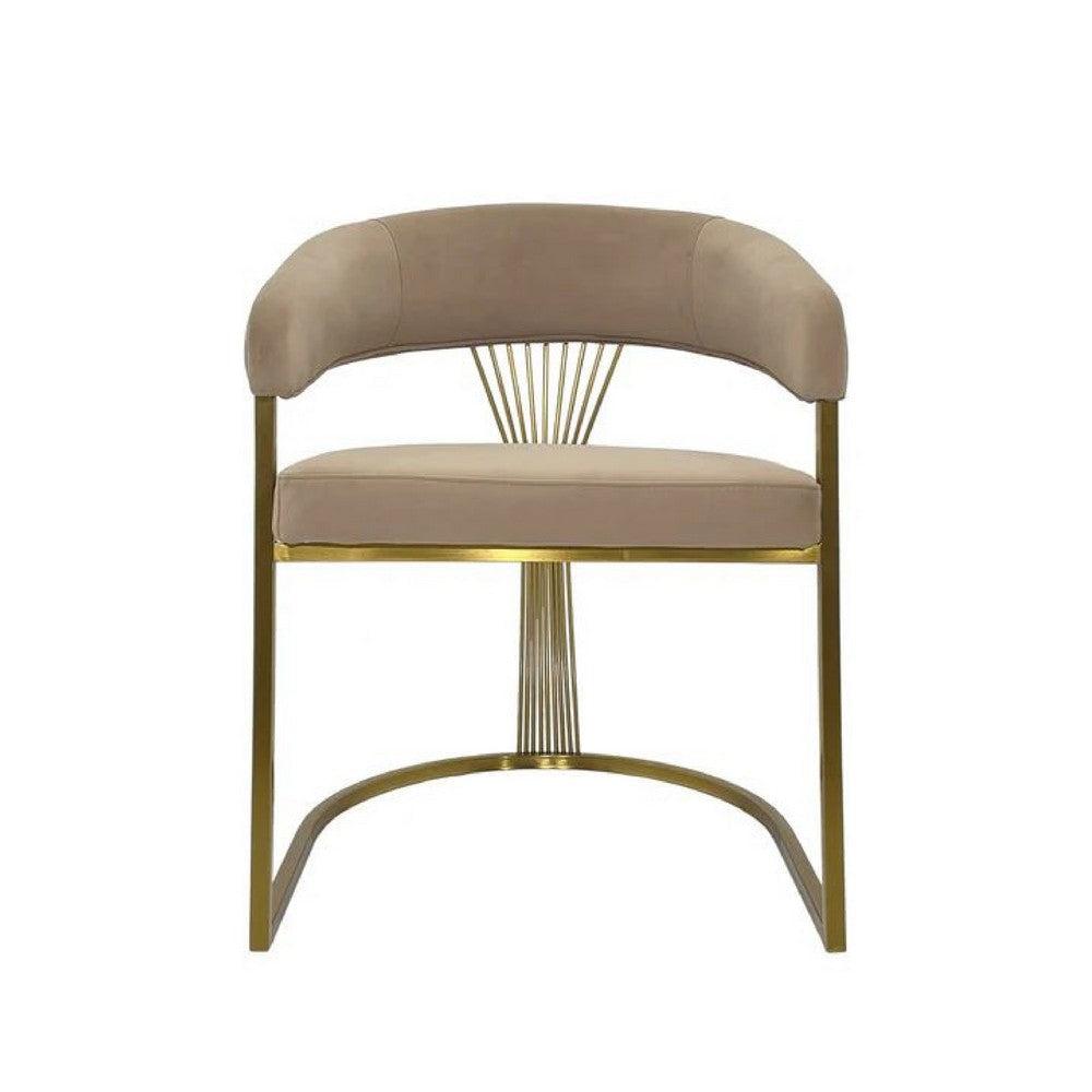 Yuki Dining Chair, Curved Gray Velvet Backrest, Silver Cantilever Base