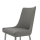Rusa Dining Chair Set of 2 Gray Faux Leather Upholstery Silver Legs BM334642