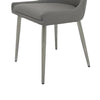 Rusa Dining Chair Set of 2 Gray Faux Leather Upholstery Silver Legs BM334642