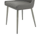 Rusa Dining Chair Set of 2 Gray Faux Leather Upholstery Silver Legs BM334642