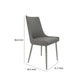 Rusa Dining Chair Set of 2 Gray Faux Leather Upholstery Silver Legs BM334642