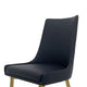 Rusa Dining Chair Set of 2 Black Faux Leather Upholstery Gold Legs BM334643