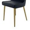 Rusa Dining Chair Set of 2 Black Faux Leather Upholstery Gold Legs BM334643