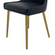 Rusa Dining Chair Set of 2 Black Faux Leather Upholstery Gold Legs BM334643