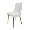 Rusa Dining Chair Set of 2 White Faux Leather Upholstery Gold Legs BM334644