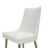 Rusa Dining Chair Set of 2 White Faux Leather Upholstery Gold Legs BM334644