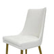 Rusa Dining Chair Set of 2 White Faux Leather Upholstery Gold Legs BM334644
