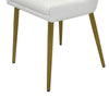Rusa Dining Chair Set of 2 White Faux Leather Upholstery Gold Legs BM334644