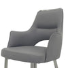 Dining Chair Set of 2 | Open Back | Padded Gray Faux Leather | Chrome BM334648