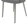 Dining Chair Set of 2 | Open Back | Padded Gray Faux Leather | Chrome BM334648