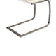 Dining Chair Set of 2 | White Faux Leather | Silver Cantilever Base BM334655