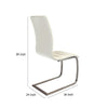 Dining Chair Set of 2 | White Faux Leather | Silver Cantilever Base BM334655