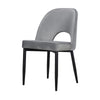Koir Set of 2 Dining Chair | Gray Fabric | Cut Out Backrest Black Legs BM334656
