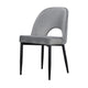 Koir Set of 2 Dining Chair | Gray Fabric | Cut Out Backrest Black Legs BM334656