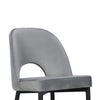 Koir Set of 2 Dining Chair | Gray Fabric | Cut Out Backrest Black Legs BM334656