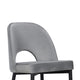 Koir Set of 2 Dining Chair | Gray Fabric | Cut Out Backrest Black Legs BM334656
