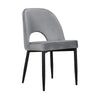 Koir Set of 2 Dining Chair | Gray Fabric | Cut Out Backrest Black Legs