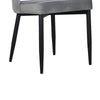 Koir Set of 2 Dining Chair | Gray Fabric | Cut Out Backrest Black Legs BM334656