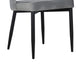 Koir Set of 2 Dining Chair | Gray Fabric | Cut Out Backrest Black Legs BM334656