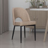 Koir Set of 2 Dining Chair | Light Taupe Faux Leather | Open Backrest