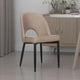 Koir Set of 2 Dining Chair | Light Taupe Faux Leather | Open Backrest