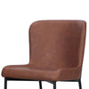 Woxy Set of 2 Dining Chair | Cognac Brown Faux Leather | Black Metal BM334658