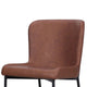 Woxy Set of 2 Dining Chair | Cognac Brown Faux Leather | Black Metal BM334658