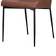 Woxy Set of 2 Dining Chair | Cognac Brown Faux Leather | Black Metal BM334658