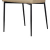 Woxy Set of 2 Dining Chair | Sand Brown Faux Leather | Black Metal