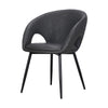 Moxy Dining Chair Set of 4 | Dark Gray Faux Leather | Diamond Stitched BM334660