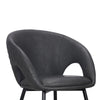Moxy Dining Chair Set of 4 | Dark Gray Faux Leather | Diamond Stitched BM334660