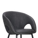 Moxy Dining Chair Set of 4 | Dark Gray Faux Leather | Diamond Stitched BM334660