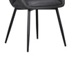 Moxy Dining Chair Set of 4 | Dark Gray Faux Leather | Diamond Stitched BM334660