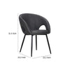 Moxy Dining Chair Set of 4 | Dark Gray Faux Leather | Diamond Stitched BM334660