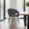 Moxy Dining Chair Set of 4 | Dark Gray Faux Leather | Diamond Stitched