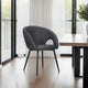 Moxy Dining Chair Set of 4 | Dark Gray Faux Leather | Diamond Stitched