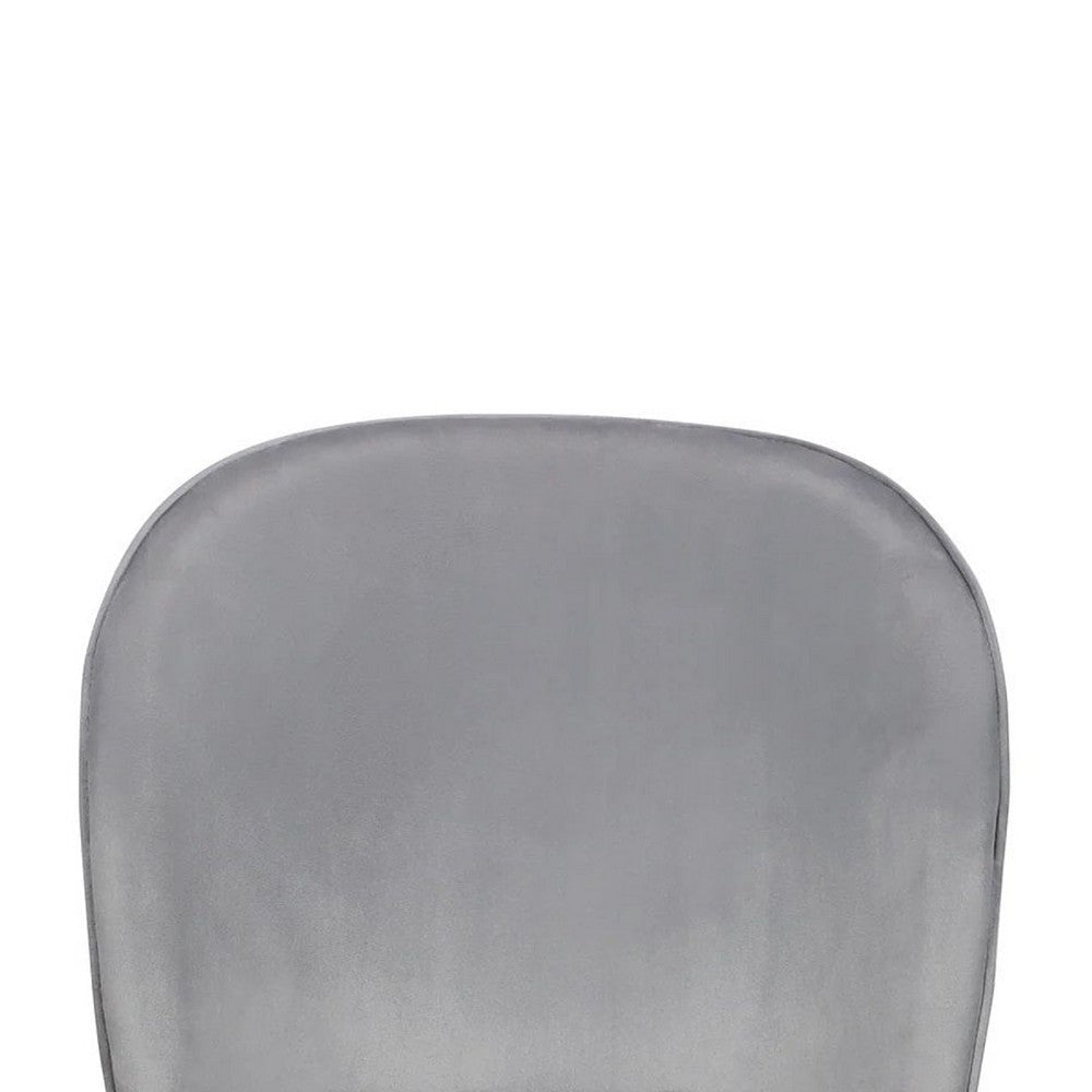 Dining Chair Set of 2 | Classic Gray Fabric | Sleek Black Metal Legs BM334662