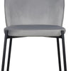 Dining Chair Set of 2 | Classic Gray Fabric | Sleek Black Metal Legs BM334662