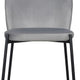 Dining Chair Set of 2 | Classic Gray Fabric | Sleek Black Metal Legs BM334662