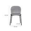 Dining Chair Set of 2 | Classic Gray Fabric | Sleek Black Metal Legs BM334662